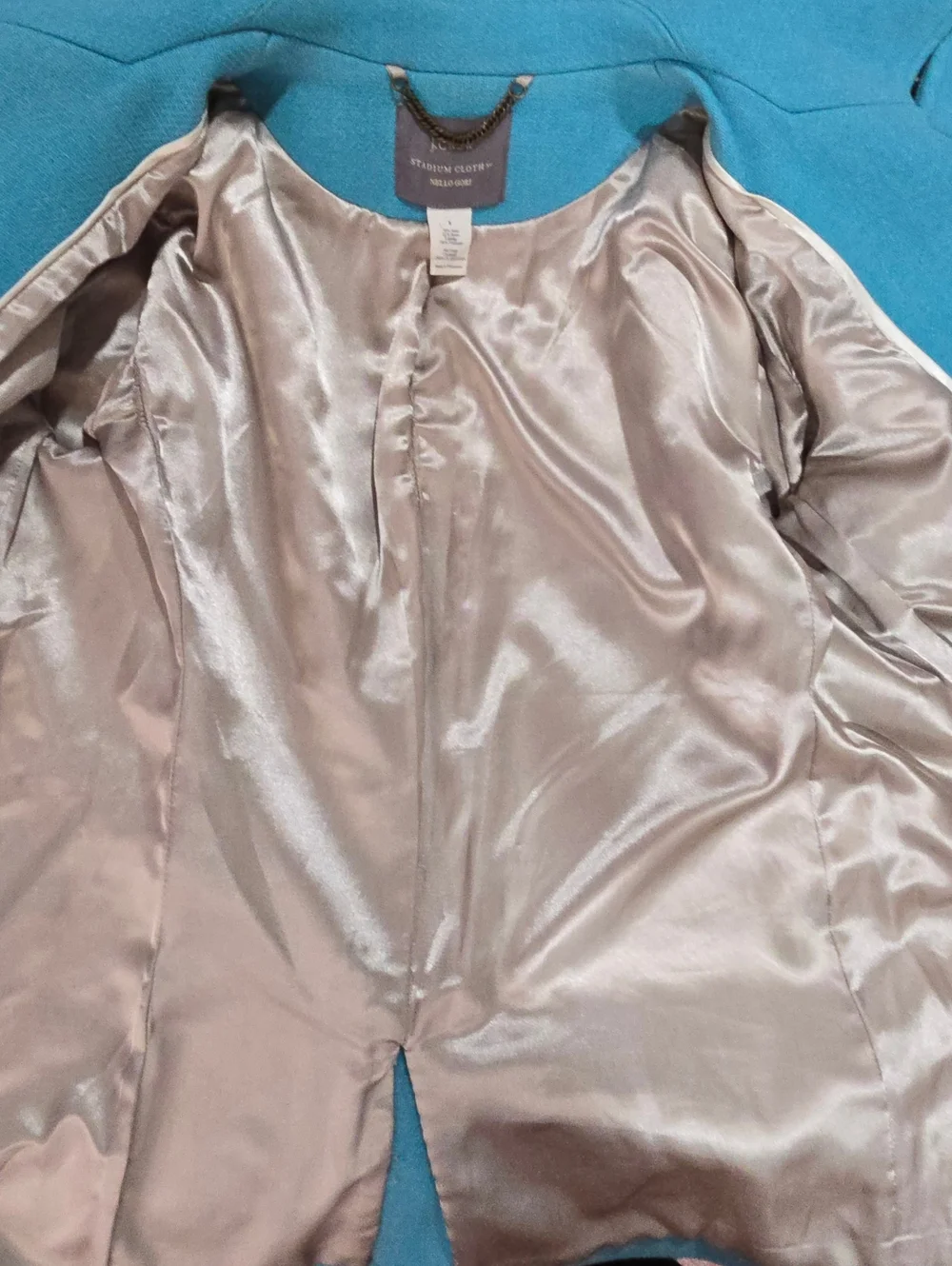 J.Crew Stadium Nello Gori Wool Blend Double Breasted PeaCoat Teal Size 12 NWOT - Picture 6 of 15